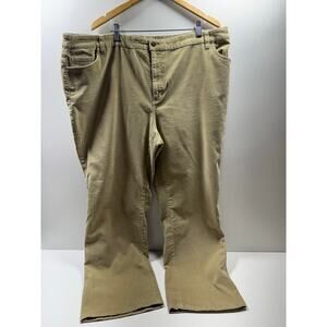 St John’s Bay Women’s Stretch Corduroy Pants Sz 24W Tan Western Cowgirl Academia
